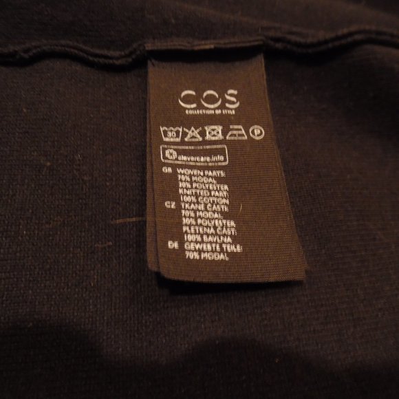 COS Black Casual Sweater Knit Cotton Contrast Panel Sheath Casual Comfort Dress - Picture 12 of 12